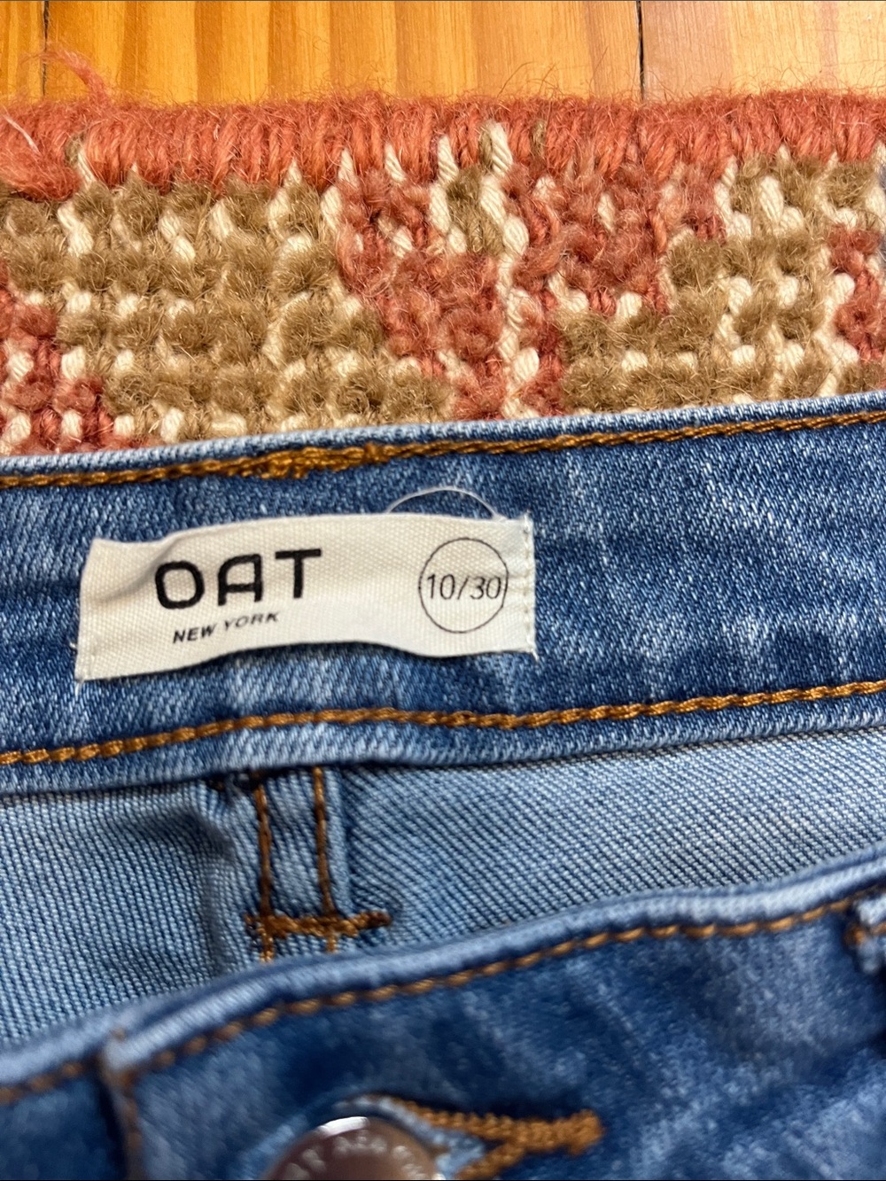 Oat Straight Leg High Rise Jeans Size 10/30 Denim Classic Fit - Picture 4 of 6